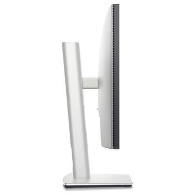 Side view of a slim computer monitor with a modern, minimalist design and slender stand.