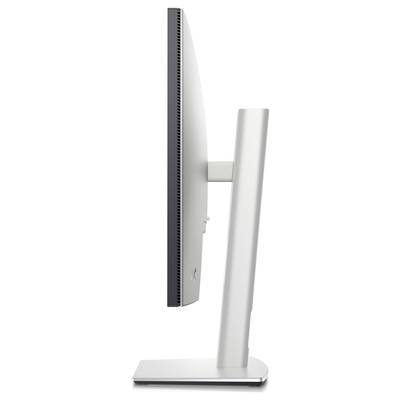 Side view of a modern computer monitor with a sleek design and silver stand.
