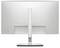 Rear view of a grey computer monitor on a stand, with visible ports and control buttons along the bottom edge.