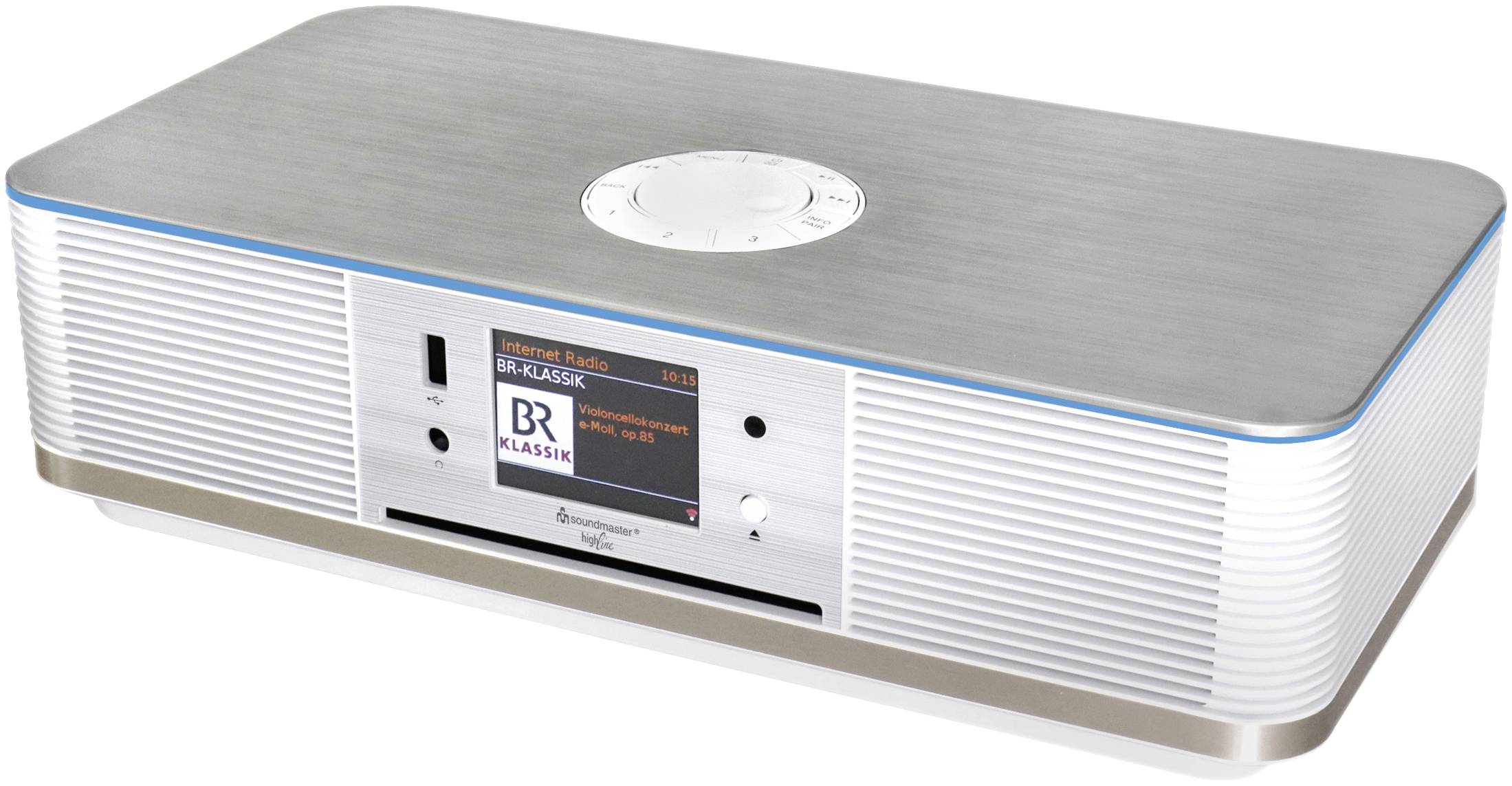 soundmaster ICD2023WE Internet radio CD player Internet, DAB+, FM DAB+, FM, Internet radio, Wi-Fi, Bluetooth, CD, MP3, AUX Spotify White