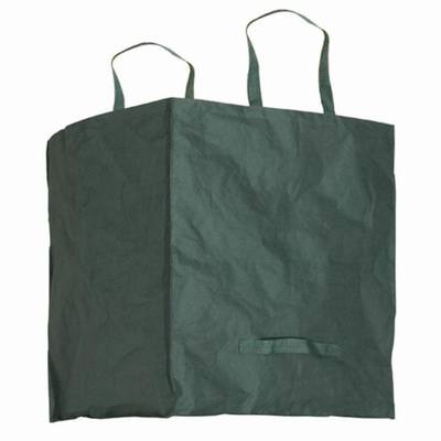 Green reusable bag with two handles, suitable for shopping or storage.