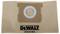 DeWalt vacuum cleaner bags, model number DXVA19-4204, made of brown paper with a blue plastic valve in the centre.