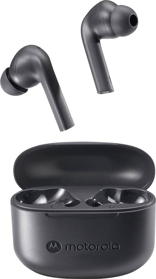 Motorola MOTO BUDS 065 In-ear headset Bluetooth® (1075101) Stereo Black Microphone noise cancelling Headset, Charging case, Mono, Sweat-resistant, Touch control