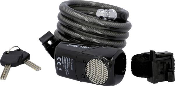 FISCHER FAHRRAD  Spiral cable lock  Anthracite + alarm Key lock
