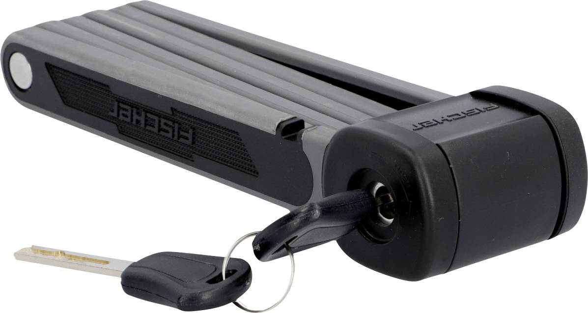 FISCHER FAHRRAD Soft-Touch PROTEC FKS85 Foldable U lock Black Key lock