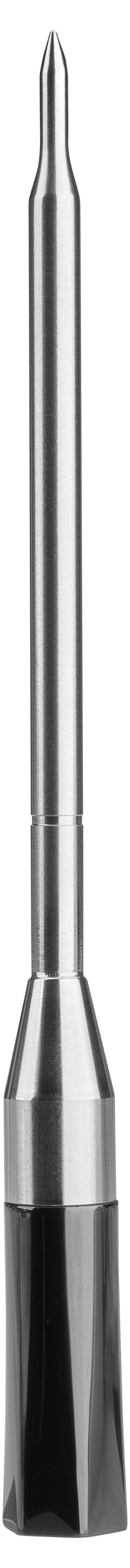 Metal plastic screw inserter with a slender handle and broad pointed end. Primary tool for specialised assembly work.