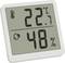 Digital thermometer and hygrometer showing '22.7 °C' and '48%'. Upper section displays temperature, lower section shows humidity.