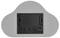 A grey, cloud-shaped device with a black display in the centre. Beneath it are buttons for 'SET', 'UP', 'DOWN' and a USB port.