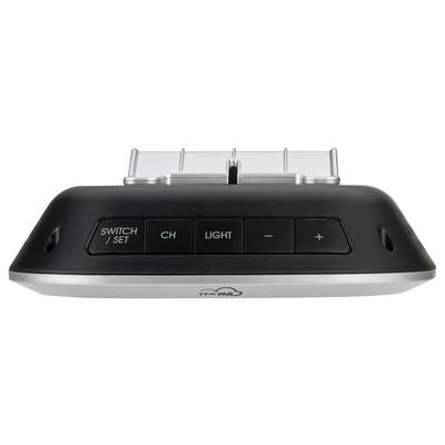 Flat remote control with buttons for 'Switch/Set', 'CH', 'Light', '+' and '−'. Ideal for settings and light control.