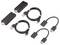 Two wireless HDMI transmission sets with transmitters, receivers, and connection cables, suitable for video and audio transmission.