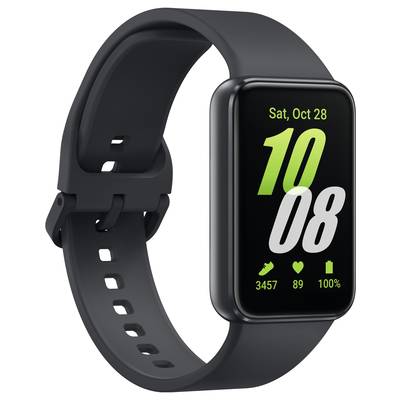A black smartwatch displays date 'Sat, 28 Oct', time '10:08', steps '3,457', heart rate '89', battery '100%'.