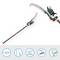 Telescopic Tree Pruner with Saw and Shears, Extendable, for Trimming High Branches. Pictograms Show Functions: Reach, Cutting Power, Comfort, Coating.