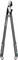 Pruning shears with long handles and robust blades, suitable for cutting branches, standing against a white background.