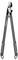 A pair of long-handled pruning shears with grey handles and blue accents, suitable for cutting branches in gardens.
