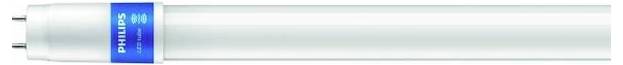 Philips LED fluorescent tube in white and blue. Ideal for energy-efficient lighting in offices and shops.