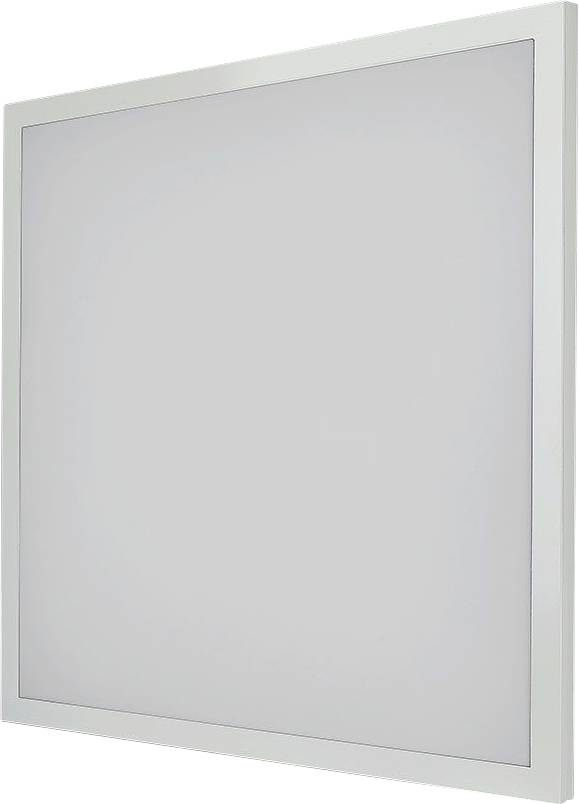 A square LED panel in a white frame. It has a smooth, matte surface and is suitable for ceiling mounting.