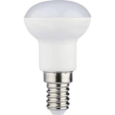 A white LED light bulb with an E14 fitting. Suitable for use in smaller light fixtures.
