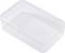 Transparent, rectangular plastic box with a removable lid, suitable for storing small items.