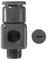 'Grey irrigation valve with locking mechanism and separate battery compartment cover CR2032, both manufactured from plastic.'