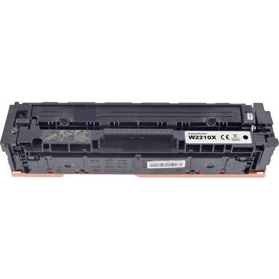 Printer toner W2210X in black, with label and instructional symbols for installation and recycling.