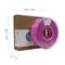 Pink ABS filament reel next to its packaging. Dimensions: 250 ± 1.5 mm width, 2300 ± 1.5 mm length, 67 ± 1.5 mm height.