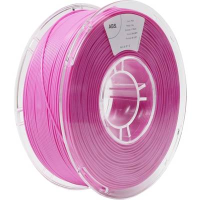 A reel of pink ABS filament for 3D printers, suitable for arts and crafts and prototype manufacturing.