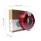 Spool of red PETG filament, dimensions 250x230x67 mm, next to the packaging. 3D printing material by Maertz.