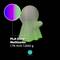 A 3D-printed object made from multi-coloured luminescent PLA, size 1.75 mm, weight 1,000 g, represented by a vibrant colour scale.