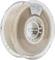 A reel of beige PLA Glow 3D printer filament with a 1.75 mm diameter on a plastic spool, with a transparent design visible.