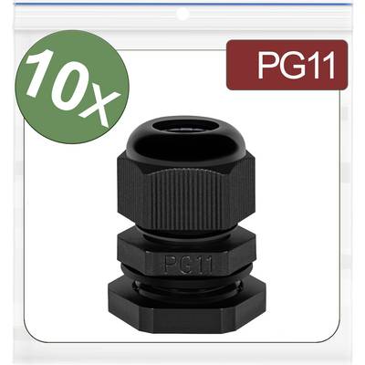 '10-pack PG11 cable glands in black'