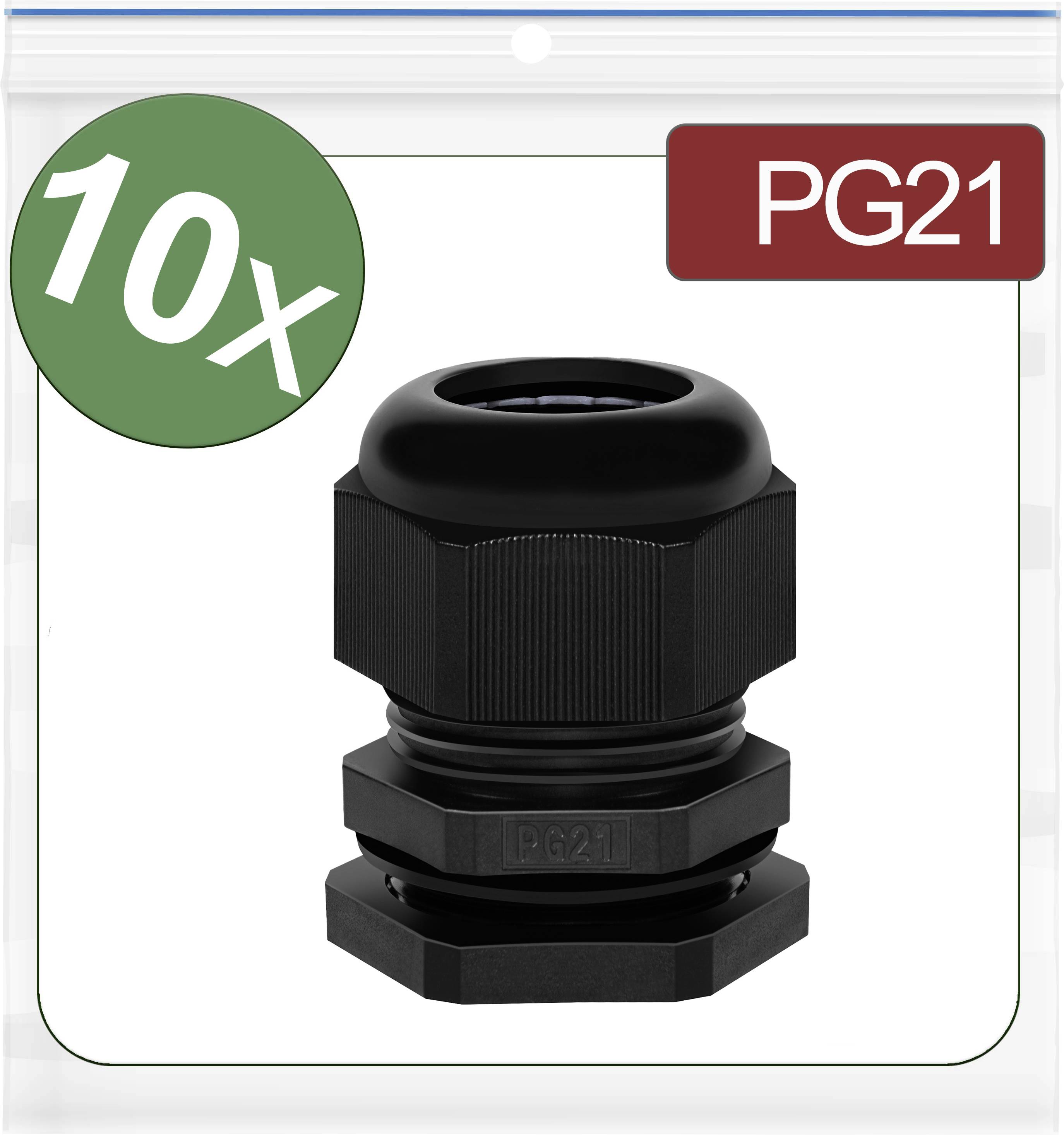 Quadrios 24CA384 Cable gland PG21 Polyamide Black 10 pc(s)