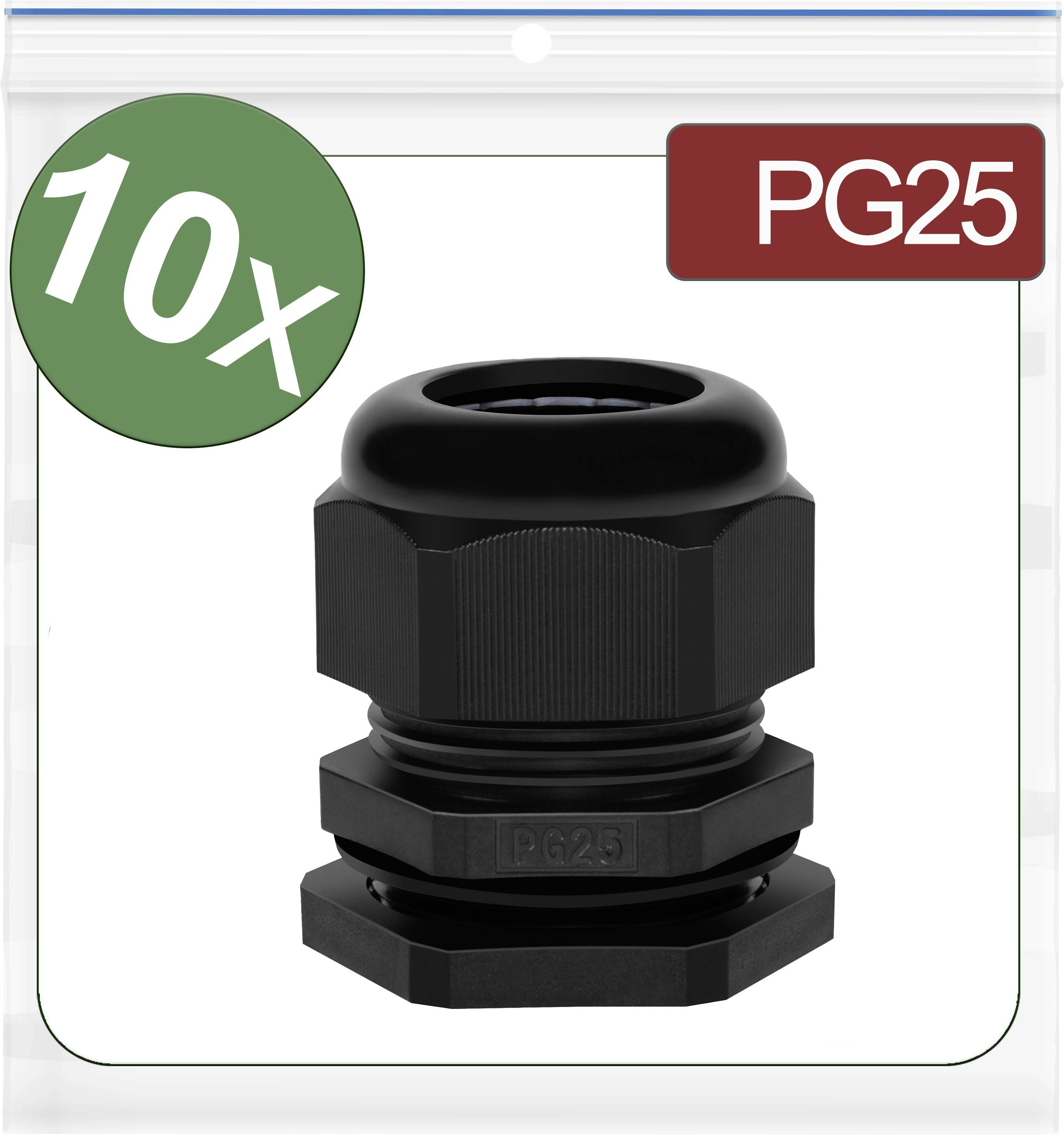 Quadrios 24CA385 PG25 Polyamide Black 10 pc(s)