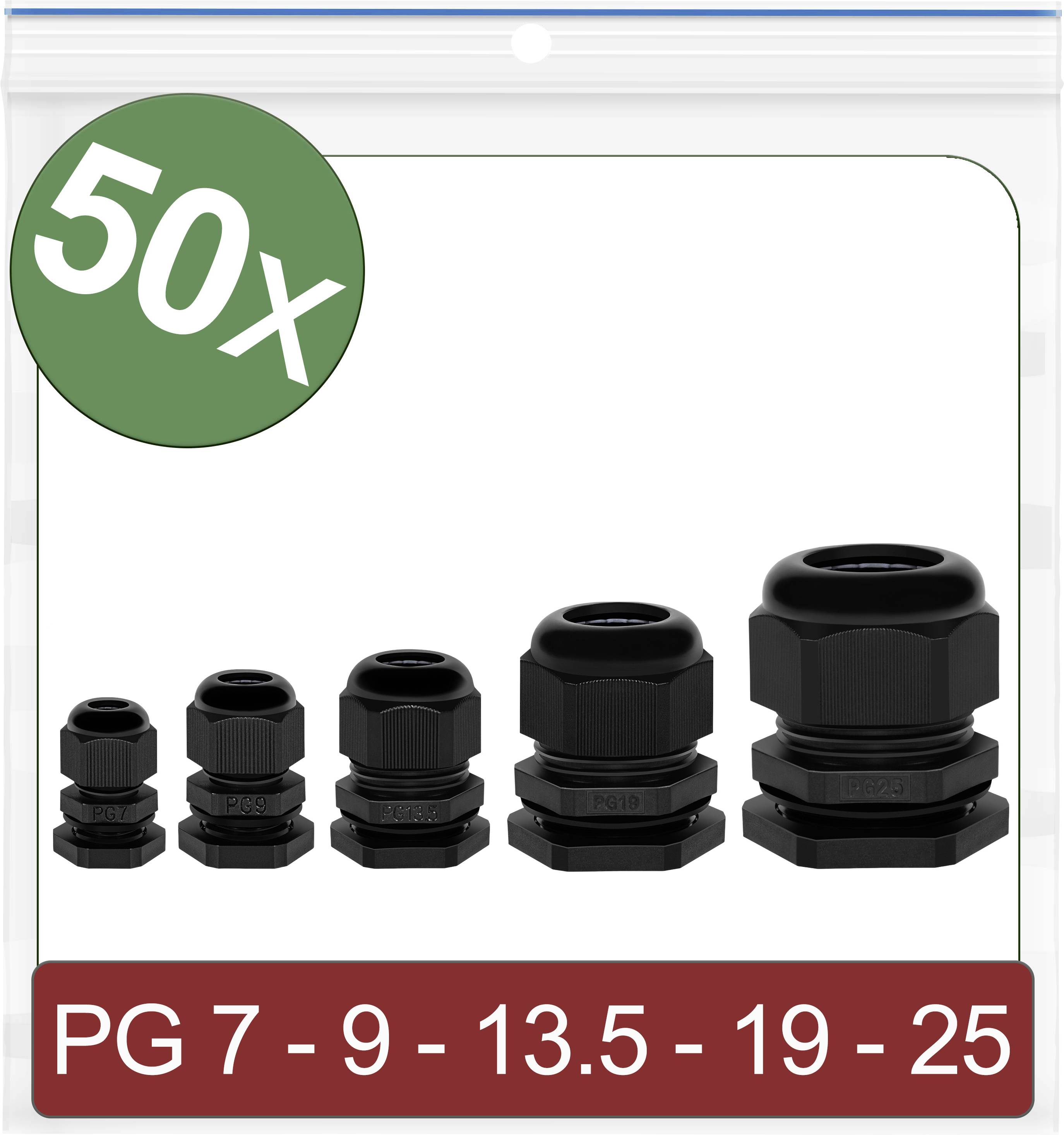 Quadrios 24CA387 Cable gland Polyamide Black 50 pc(s)