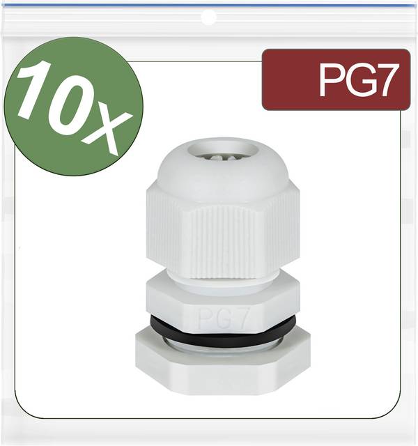 Quadrios 24CA391 Cable gland PG7 Polyamide Grey 10 pc(s)