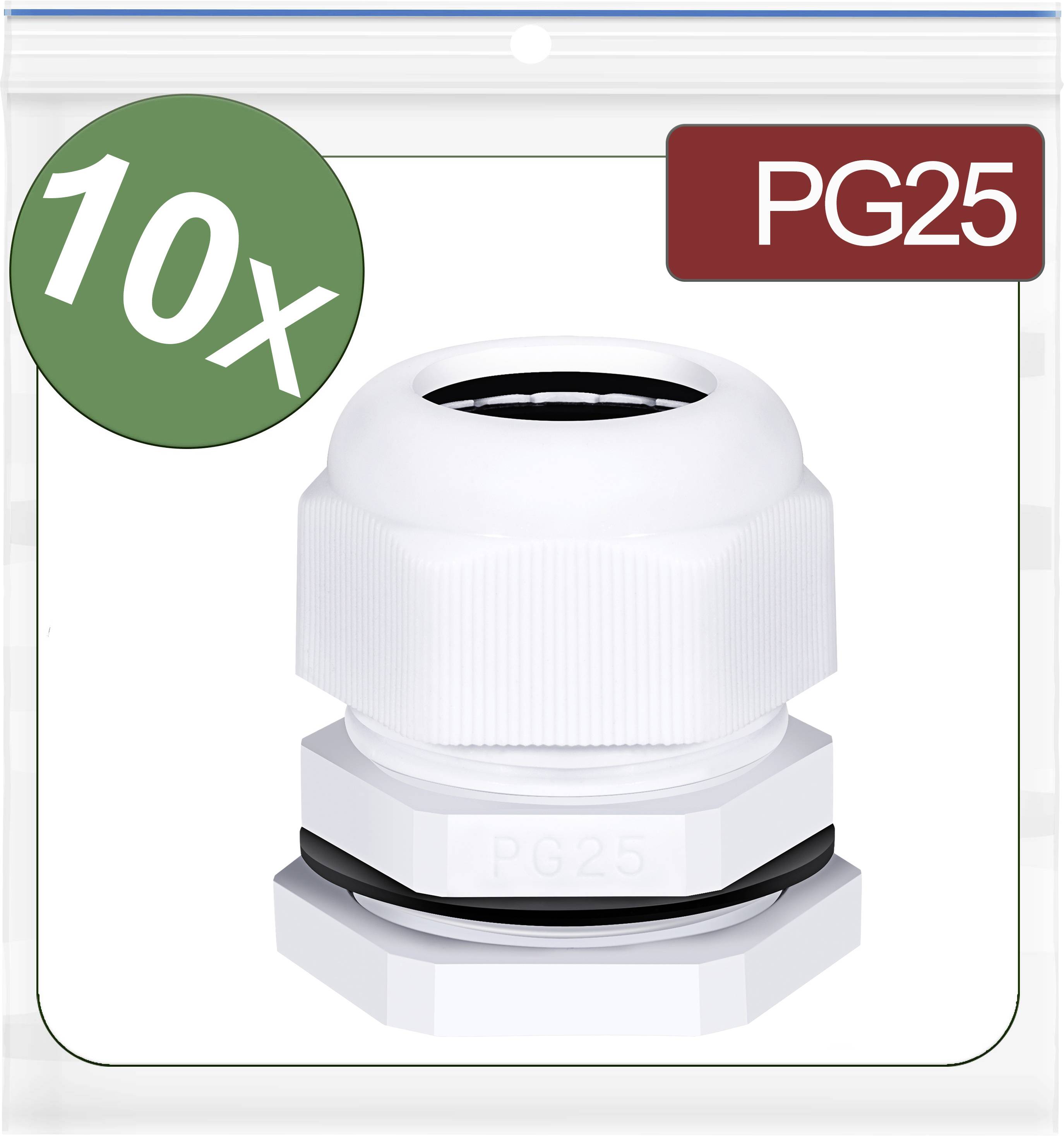 Quadrios 24CA411 Cable gland PG25 Polyamide White 10 pc(s)