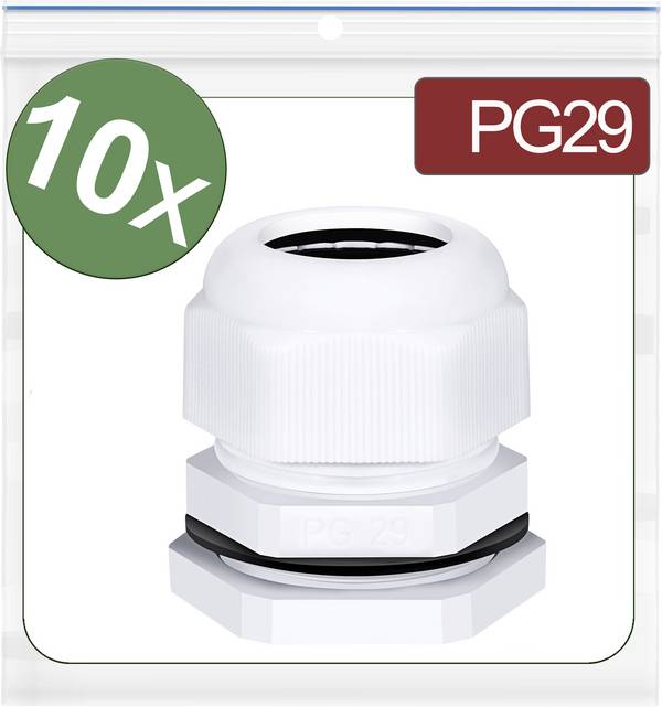Quadrios 24CA412 Cable gland PG29 Polyamide White 10 pc(s)