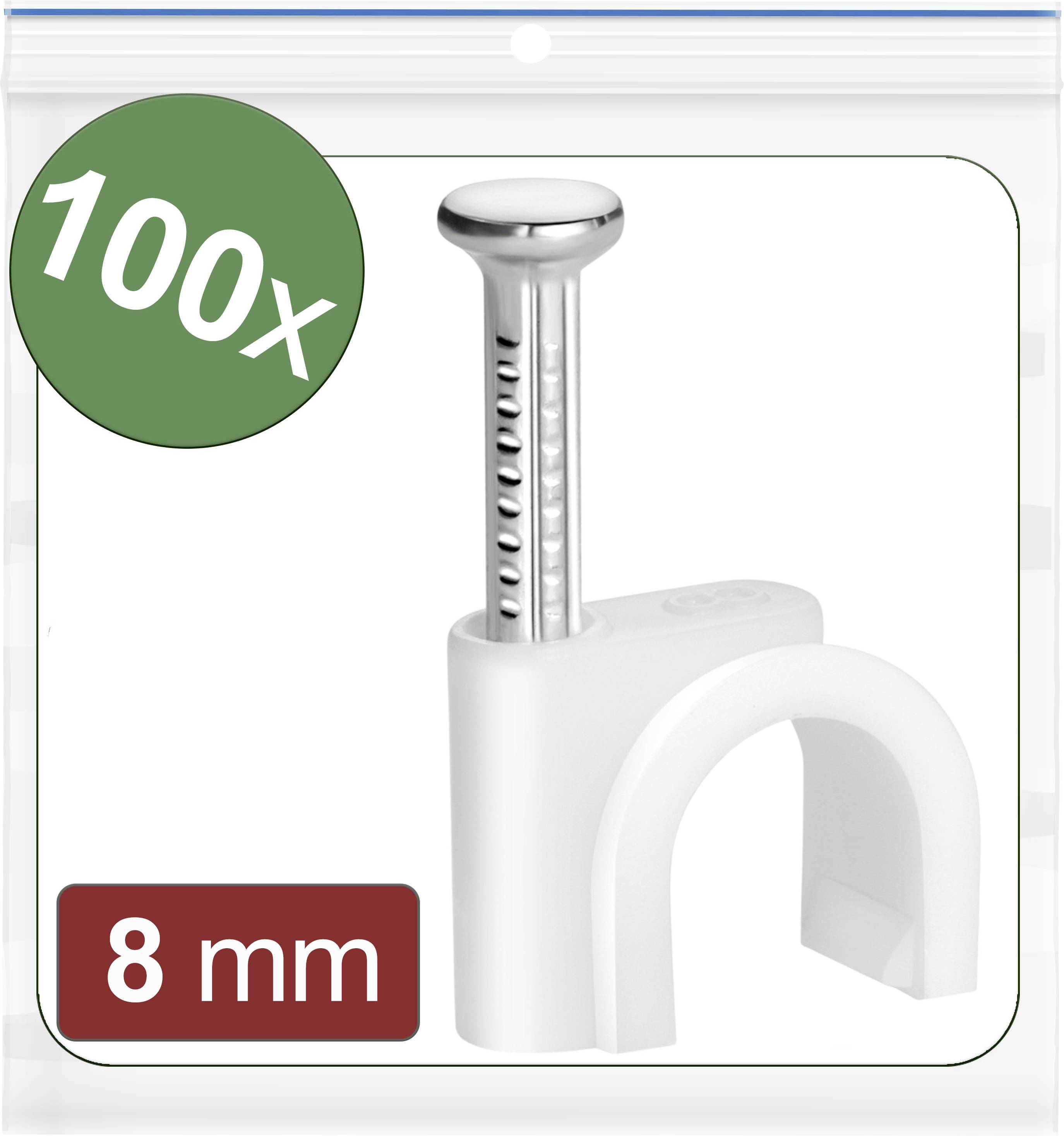 Quadrios 24CA421 Cable clips 24CA421 Bundle Ø range 5 up to 8 mm White 100 pc(s)