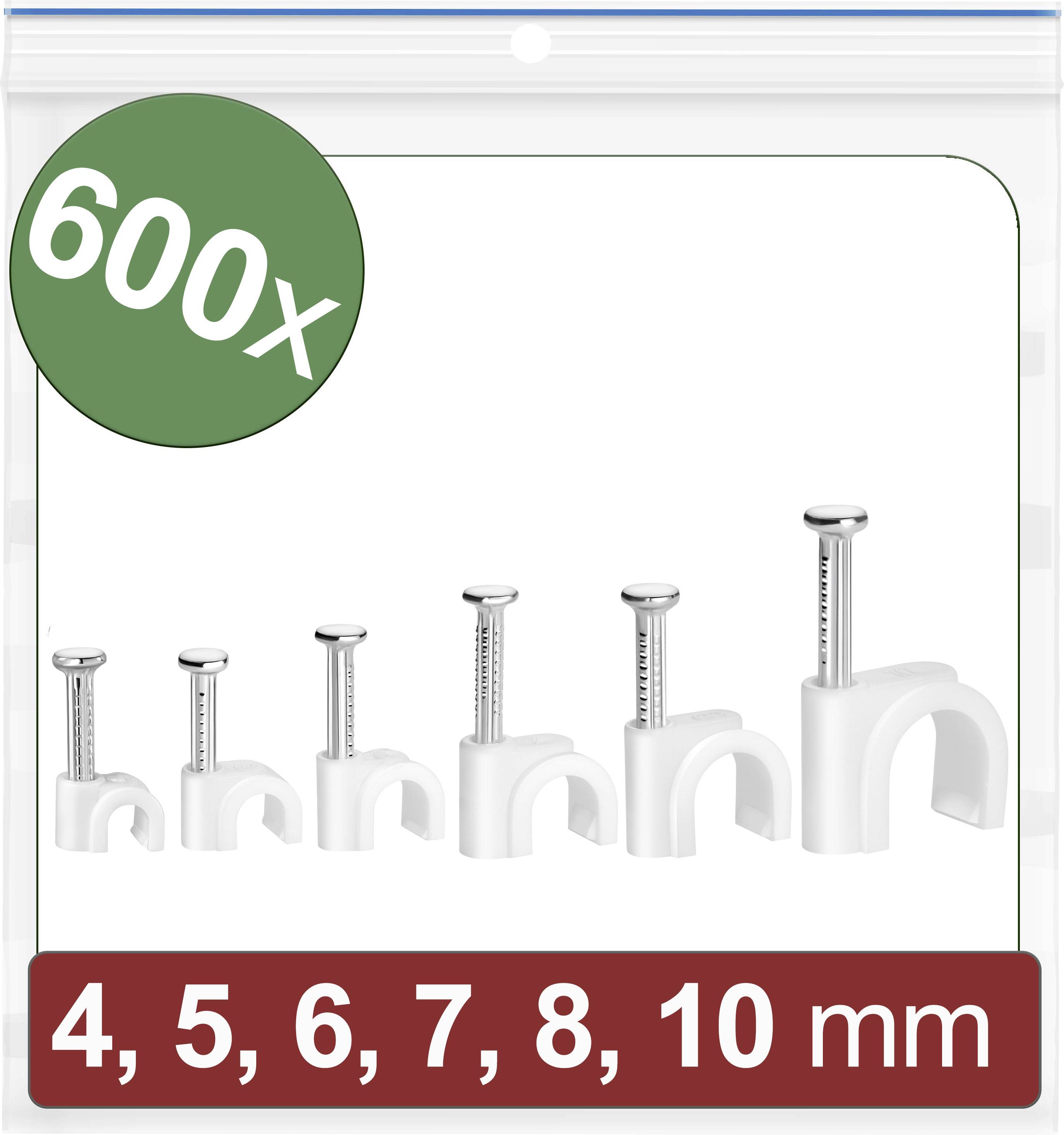 Quadrios 24CA426 Cable clips 24CA426 Bundle Ø range 2 up to 10 mm White 600 pc(s)