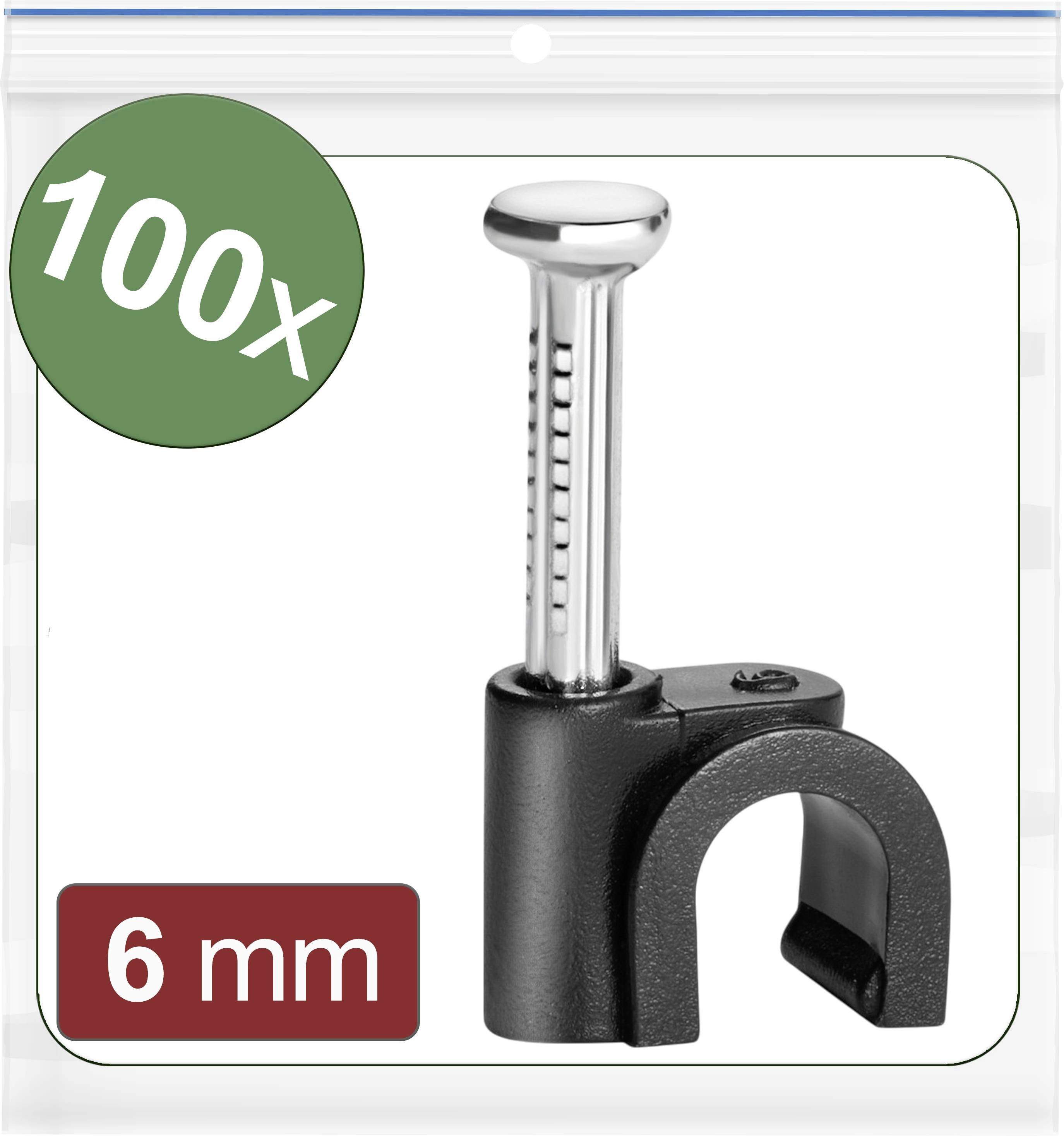 Quadrios 24CA430 Cable clips 24CA430 Bundle Ø range 3 up to 6 mm Black 100 pc(s)