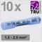 10x TRU Components Heat Shrink Connectors, 16-14 AWG, 1.5-2.5 mm². Blue transparent cable connection sleeve.