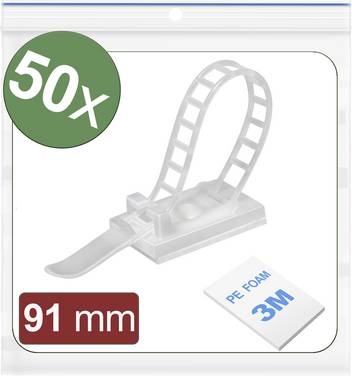 Quadrios 24CA440 Cable mount Self-adhesive, Screw fixing 24CA440 Bundle Ø range 26 mm (max)   White 50 pc(s)
