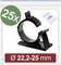 25 black cable clips in a bag with 3M adhesive pads, suitable for cable management, diameter 22.2-25 mm.