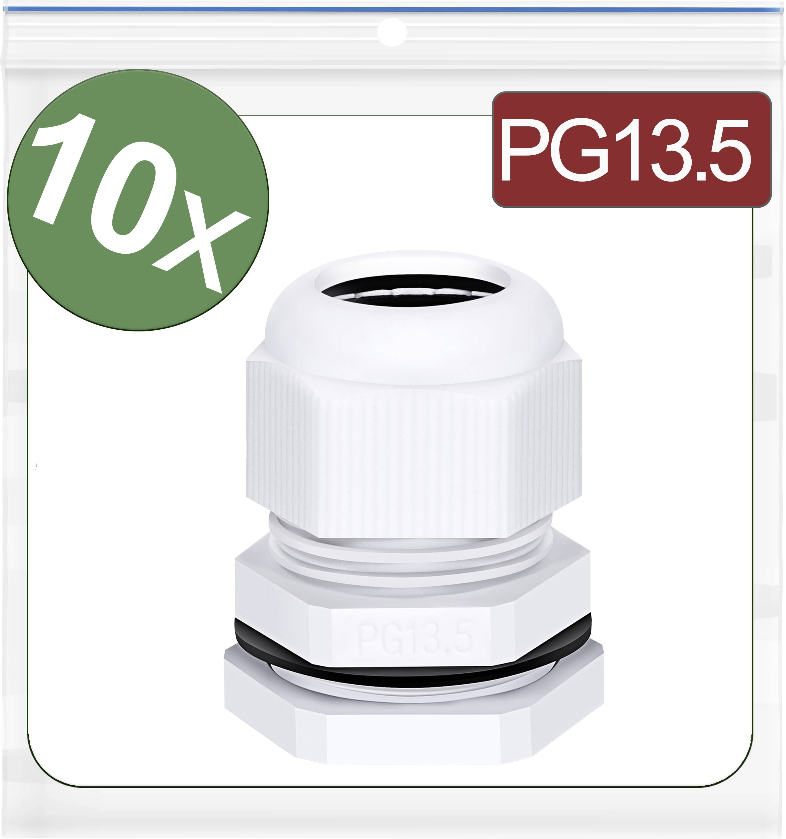 Quadrios 24CA407 Cable gland PG13.5 Polyamide White 10 pc(s)