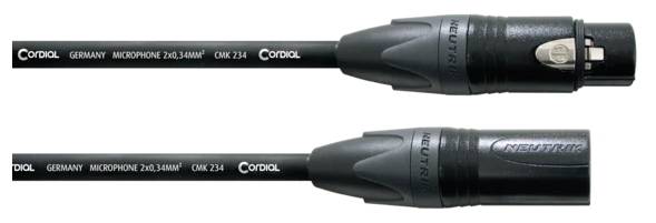 Cordial CPM 10 FM 234 XLR Cable [1x XLR socket 3-pin - 1x XLR plug 3-pin] 10 m Black