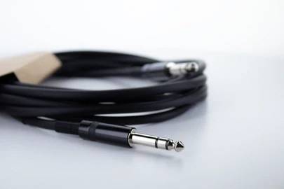 Cordial 14814 Jack Audio/phono Cable [1x Jack plug 6.3 mm (stereo) - 1x Jack plug 6.3 mm (stereo)] 0.50 m Black PVC coating, twisted
