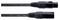 Two black audio cables with XLR connectors, one with a male and one with a female connection.