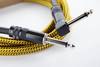 Cordial 14775 Jack Instruments Cable [1x Jack plug 6.3 mm (mono) - 1x Jack plug 6.3 mm (mono)] 1.50 m Black, Yellow Fabric coating