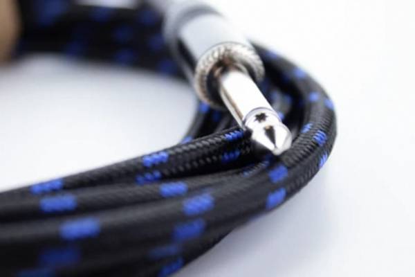 Cordial 14770 Jack Audio/phono Cable [1x Jack plug 6.3 mm (mono) - 1x Jack plug 6.3 mm (mono)] 5 m Black, Blue Fabric coating