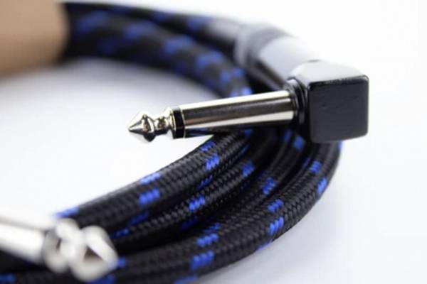 Cordial 14782 Jack Instruments Cable [1x Jack plug 6.3 mm (mono) - 1x Jack plug 6.3 mm (mono)] 7.50 m Black, Blue Fabric coating