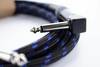 Cordial 14782 Jack Instruments Cable [1x Jack plug 6.3 mm (mono) - 1x Jack plug 6.3 mm (mono)] 7.50 m Black, Blue Fabric coating
